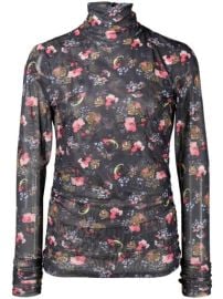 Shop Cinq A Sept high-neck floral-print top with Express Delivery - at Farfetch