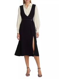 Shop Cinq Sept Ambre Bishop-Sleeve Midi-Dress at Saks Fifth Avenue