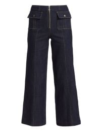 Shop Cinq Sept Azure Front High-Rise Wide-Leg Crop Jeans at Saks Fifth Avenue