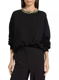 Shop Cinq Sept Brandy Chunky Rhinestone Sweater at Saks Fifth Avenue