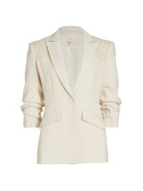 Shop Cinq Sept Cheyenne Crochet Lace Scrunched Blazer at Saks Fifth Avenue