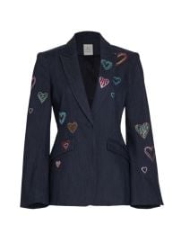 Shop Cinq Sept Cheyenne Heart Denim Blazer Saks Fifth Avenue at Saks Fifth Avenue