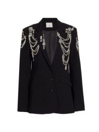 Shop Cinq Sept Cheyenne Rhinestone Chain Blazer at Saks Fifth Avenue