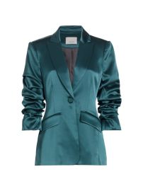 Shop Cinq Sept Cheyenne Satin Ruched Blazer at Saks Fifth Avenue