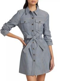 Shop Cinq Sept Clea Denim Tie-Waist Shirtdress at Saks Fifth Avenue