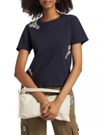 Shop Cinq Sept Crystal Chrysanthemum Shrunken T-Shirt at Saks Fifth Avenue