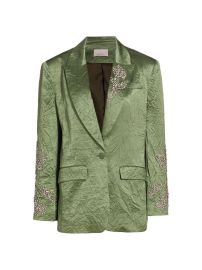 Shop Cinq Sept Crystal-Embellished Satin Blazer at Saks Fifth Avenue