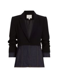 Shop Cinq Sept Dionne Mixed-Media Blazer at Saks Fifth Avenue