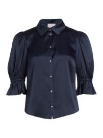 Shop Cinq Sept Fiona Silk Puff-Sleeve Blouse at Saks Fifth Avenue