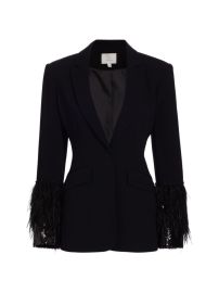 Shop Cinq Sept Holiday Cheyenne Sequin Feather Blazer at Saks Fifth Avenue