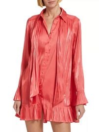 Shop Cinq Sept Iva Satin Shirtdress at Saks Fifth Avenue