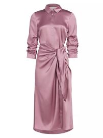 Shop Cinq Sept Jacey Silk Knotted Shirt Dress at Saks Fifth Avenue