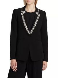 Shop Cinq Sept Karlie Crystal-Embellished Single-Breasted Blazer at Saks Fifth Avenue