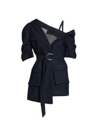 Shop Cinq Sept Katie Asymmetric Belted Denim Jacket at Saks Fifth Avenue