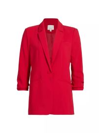 Shop Cinq Sept Khloe Crepe Ruched Blazer at Saks Fifth Avenue