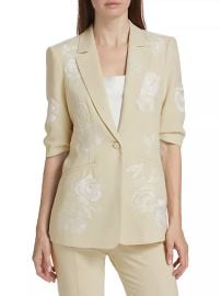 Shop Cinq Sept Khloe Floating Roses Blazer at Saks Fifth Avenue