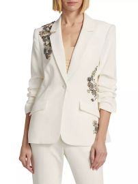 Shop Cinq Sept Kylie Diamond Daisies Jacket at Saks Fifth Avenue