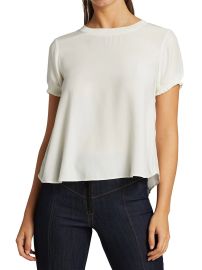 Shop Cinq Sept Lenny Silk Short-Sleeve Top at Saks Fifth Avenue