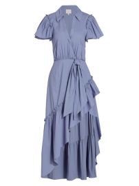 Shop Cinq Sept Lila Ruffled High-Low Midi-Dress at Saks Fifth Avenue