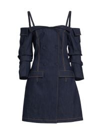 Shop Cinq Sept Malinda Off-the-Shoulder Denim Minidress at Saks Fifth Avenue