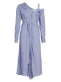 Shop Cinq Sept Marcella Belted Stripe Shirtdress at Saks Fifth Avenue