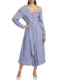 Shop Cinq Sept Marcella Belted Stripe Shirtdress at Saks Fifth Avenue