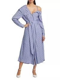 Shop Cinq Sept Marcella Belted Stripe Shirtdress Saks Fifth Avenue at Saks Fifth Avenue