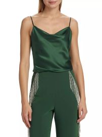 Shop Cinq Sept Marta Silk Cowlneck Cami Top at Saks Fifth Avenue