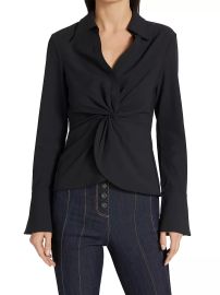 Shop Cinq Sept Mckenna Twist-Front Blouse at Saks Fifth Avenue