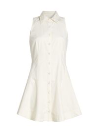 Shop Cinq Sept Poppy Stretch-Cotton Seamed Mini-Shirtdress at Saks Fifth Avenue