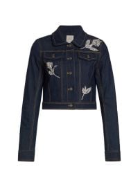 Shop Cinq Sept Regina Embellished Stretch Denim Crop Jacket at Saks Fifth Avenue