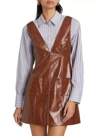 Shop Cinq Sept Tade Layered Faux Leather Minidress at Saks Fifth Avenue