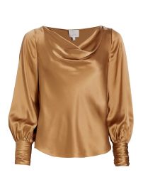 Shop Cinq Sept Taylee Cowlneck Silk Blouse at Saks Fifth Avenue