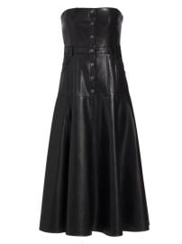 Shop Cinq Sept Veena Faux Leather Strapless Midi-Dress at Saks Fifth Avenue