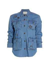 Shop Cinq Sept Vera Denim Patchy Shacket at Saks Fifth Avenue