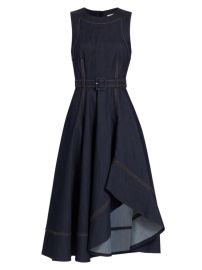 Shop Cinq Sept Zelda Denim Belted Midi-Dress at Saks Fifth Avenue