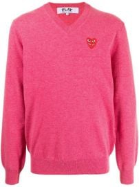 Shop Comme Des GarxE7ons Play heart logo cotton jumper with Express Delivery - at Farfetch