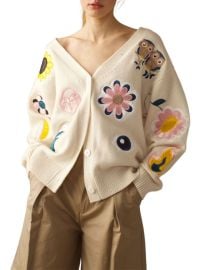 Shop Cynthia Rowley Fun Patches Knit Button-Front Cardigan at Saks Fifth Avenue