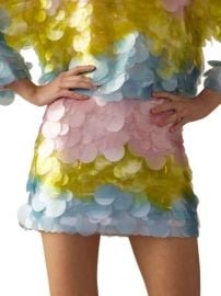 Shop Cynthia Rowley Sequined Colorblock Miniskirt at Saks Fifth Avenue