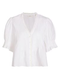 Shop DEN Karlie Pleated Lace-Trim Top at Saks Fifth Avenue