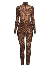 Shop DOLCEGABBANA Cheetah-Printed Turtleneck Catsuit at Saks Fifth Avenue