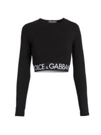 Shop DOLCEGABBANA Collection W Logo Cotton Crop Top at Saks Fifth Avenue