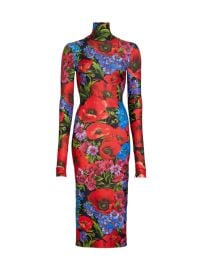 Shop DOLCEGABBANA Floral Long-Sleeve Body-Con Midi-Dress at Saks Fifth Avenue