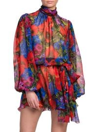 Shop DOLCEGABBANA Floral Silk Chiffon Mini Dress at Saks Fifth Avenue