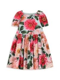 Shop DOLCEGABBANA Little Girls amp Girls Floral A-Line Dress at Saks Fifth Avenue