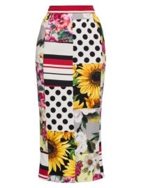 Shop DOLCEGABBANA Patchwork Charmuese Pencil Skirt at Saks Fifth Avenue