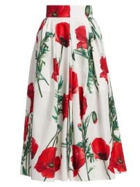 Shop DOLCEGABBANA Poppy Print Midi-Skirt at Saks Fifth Avenue