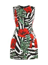 Shop DOLCEGABBANA Poppy amp Zebra-Print Minidress at Saks Fifth Avenue