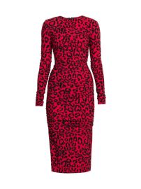 Shop DOLCEGABBANA Ruched Leopard-Print Midi-Dress at Saks Fifth Avenue