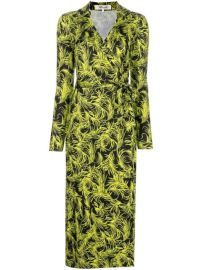 Shop DVF Diane von Furstenberg Abigail feather-print wrap dress with Express Delivery - at Farfetch